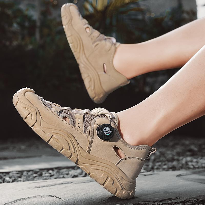 Outdoor Sports Sandals Men Rotary Buckle Hiking Sandals Summer Hollow Out Beach Shoes Breathable Men's Sandals  Sandalias Hombre