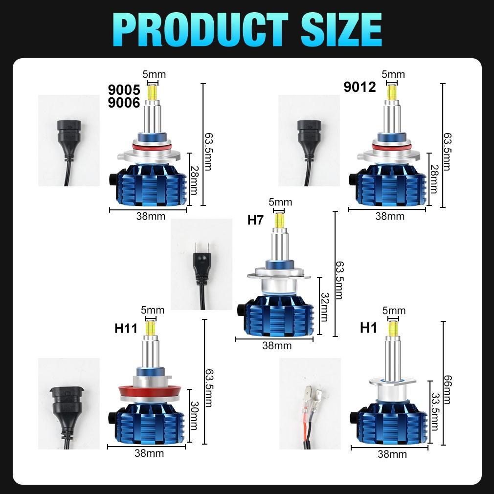 2 ks 6stranných 30000LM 3D H7 CSP LED žárovek do světlometů Canbus 360° H1 H11 HB3 HB4 9012 Hir2 Led H8 9006 9005 Auto Turbo světlomet 80W Auto žárovka 12V 6000K