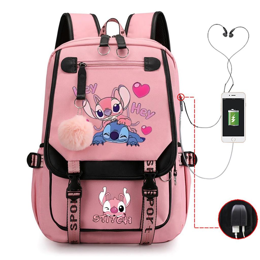 Children'S School Bag Contrasting Color Neutral Backpack Animation Printing Primary And Secondary School Students