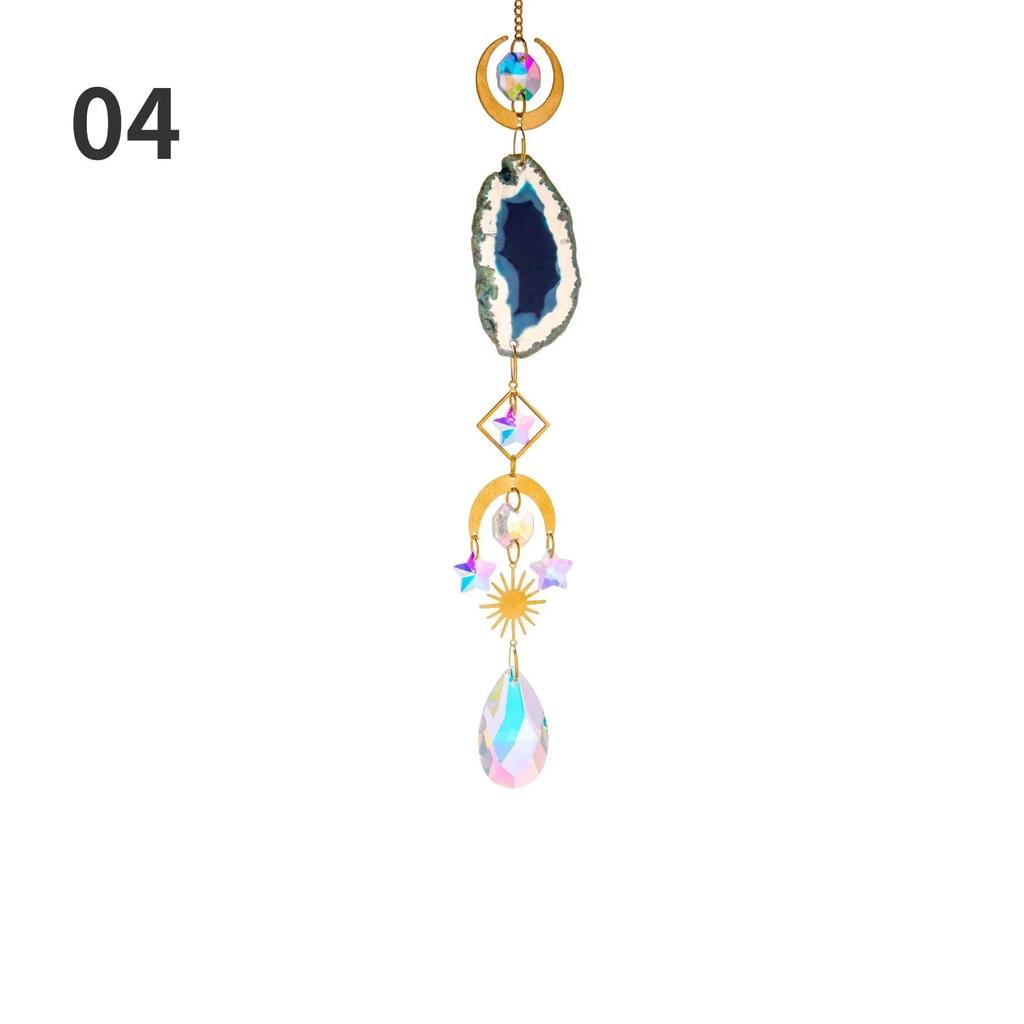1 Pcs Natural Stones Agate Sun Catcher Agate Sun Catcher For Rainbow Maker Hanging Crystal Witch Suncatcher Windchime Wall Decor
