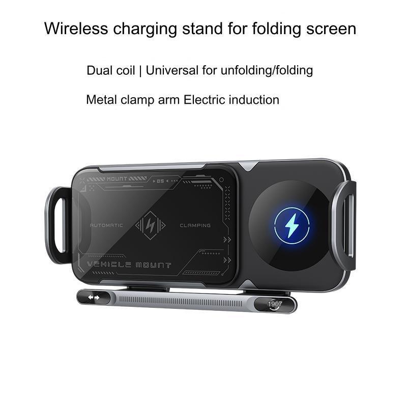 

Беспроводная быстрая зарядка Автомобильный держатель для мобильного телефона Держатель для мобильного телефона со складным экраном Out of trend support