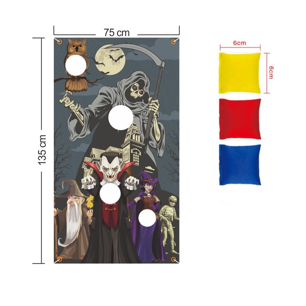 Halloween Sandbag Flag Courtyard Outdoor Children Game Pprops Decoration Pumpkin Skull Vampire Clown Witch Holiday Party Series