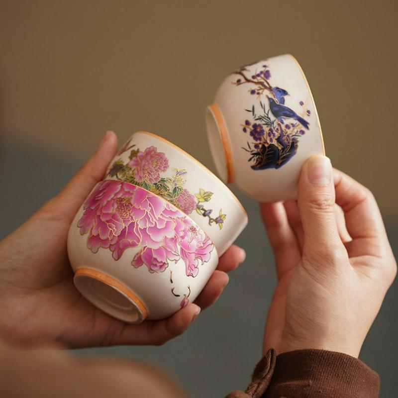 Farbwechselnde Keramik-Teetasse Chinesische Kung Fu Tee-Accessoires Meister-Teetassen Haushalts-Teegeschirr Trinkgeschirr Teezeremonie 2025 Neu
