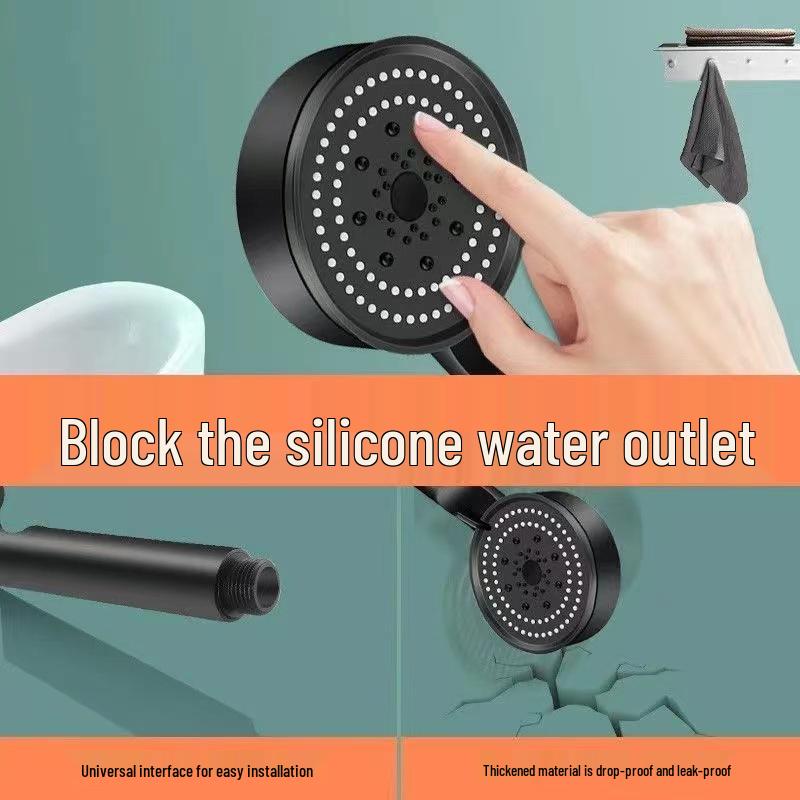 Black Warrior Five-Speed Magic Handheld Pressurized Shower Head