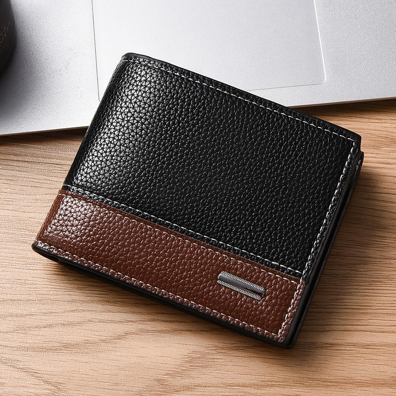 Men’s PU Leather Bifold Wallet Vintage Slim Credit Card Holder Business ID Cash Pocket Compact Coin Purse Retro Minimalist Wallet
