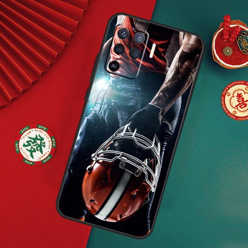 American Football Case For Oppo A78 A98 A58 A38 A18 A54 A74 A94 A80 A60 A40 A96 A76 A16 A15 A17 A57 A5 A6 Pro