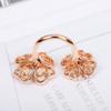 New Hot Brand Vintage Rings Anniversary Fashion Party Jewelry Rings For Women 925 Sliver Rose Gold Color 4 Hearts Flowers Rings