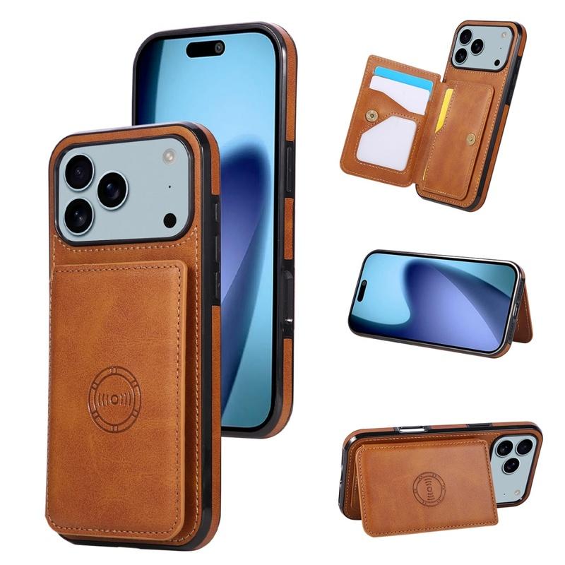 Anti-Theft Wallet Blocking Layer Magnetic Leather Phone Case For iPhone 17 Air 16E 15 14 Plus 13 12 Mini 11 Pro Max SE XS XR 8 7
