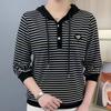 YYFS Women's Fashion Casual Spring Autumn Stripe Print Long Sleeve Hooded Blouses & Shirts