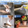 5PCS 231 241 Compatible for Brother Tz TZe-231 Tz-241 Tze-131 631 831 335 Tapes Black On White 12mm Label Tape for P-Touch Maker