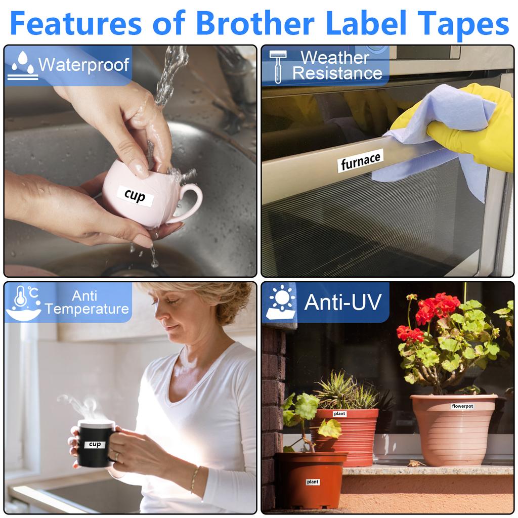 5PCS 231 241 Compatible for Brother Tz TZe-231 Tz-241 Tze-131 631 831 335 Tapes Black On White 12mm Label Tape for P-Touch Maker