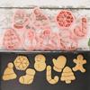 8pcs Christmas Cookie Cutter Set Plastic Pressable Christmas Biscuit Cutters