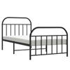 Vidaxl Struttura Letto in Metallo con Testiera e Pediera, Nera, 100X200cm