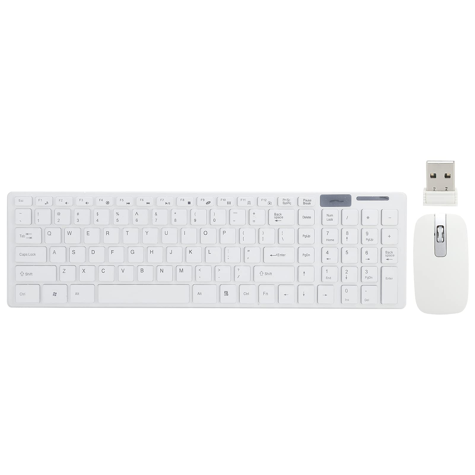 

Wireless Keyboard and Mouse Smart Sleep Fingerboard and Mouse High Quick No for and Notebooks 101-Key Set, Combo, Sensitivity, Anti-Interference, білий