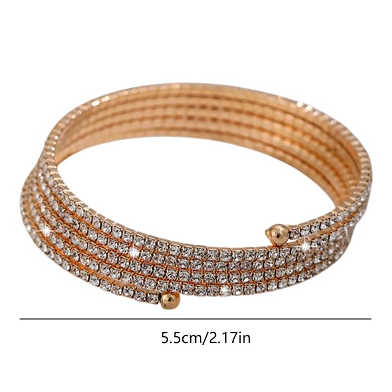 Rhinestone Arm Cuff for Women Hip-pop Armlet Bangle Bracelet for Girls Women Punk Glistening Retro Arm Cuff Jewelry
