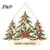 Winter Festive Home Decorations Christmas Wooden Sign Hanging Ornament, Multi-Layer Tree Wood Plaque Handcrafted Holiday Decor with Rope, Merry