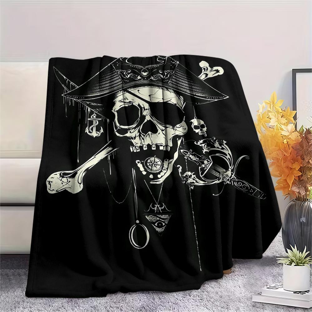 skeleton Print Flannel Blanket,High quality Comfortable for All Seasons,Home Decor,Warmth and Comfort,Perfect for Christmas Gifts