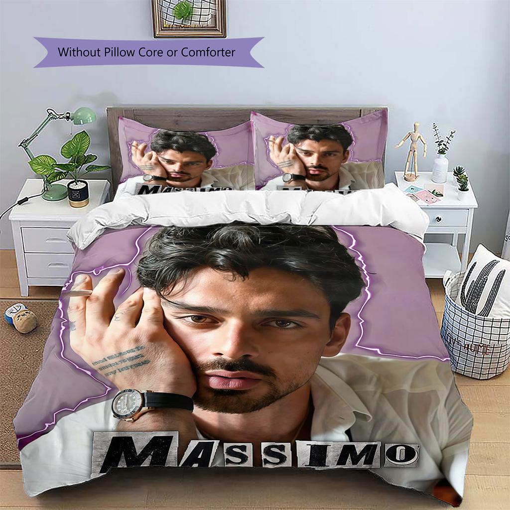 Set Copripiumino Trapuntato con Fantasia Michele Morrone Federe Decorazione per la Casa Regalo di Compleanno (1 * copripiumino + 2 * federa, senza nucleo)