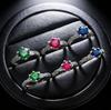 Fashion Light Luxury 1-2 Carat Cultivated Ruby Emerald Six-Claw Ring Simple Versatile High Carbon Diamond Ring Female