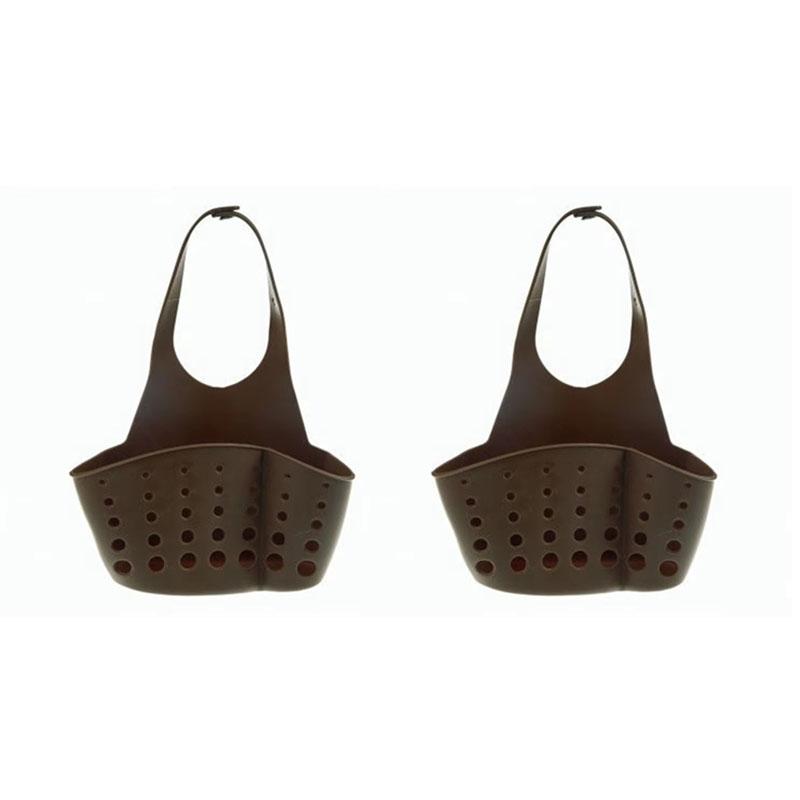 1/2/3pcs Home Storage Drain Basket Kitchen Sink Holder Adjustable Soap Sponge Shlf Hanging Drain Basket Bag Kitchen Accessories