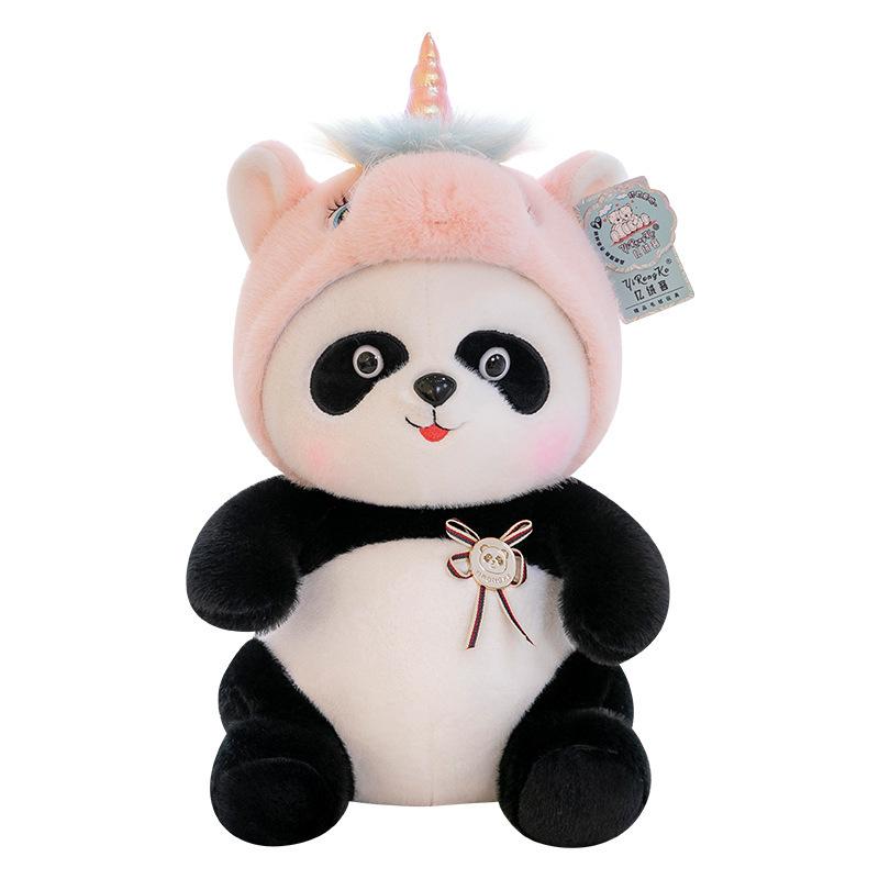 Verwandelte Einhorn Panda Puppe Blume Plüschtiere Zum Verschenken an Kinder Geburtstagsgeschenke Zoo Geschenke Riesenpanda