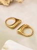 18K Gold Plated Geometric Stainless Steel Open Finger Ring Set
