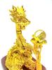 Golden Rising Dragon Figurine with Crystal Ball for Good Fortune and Strong Luck