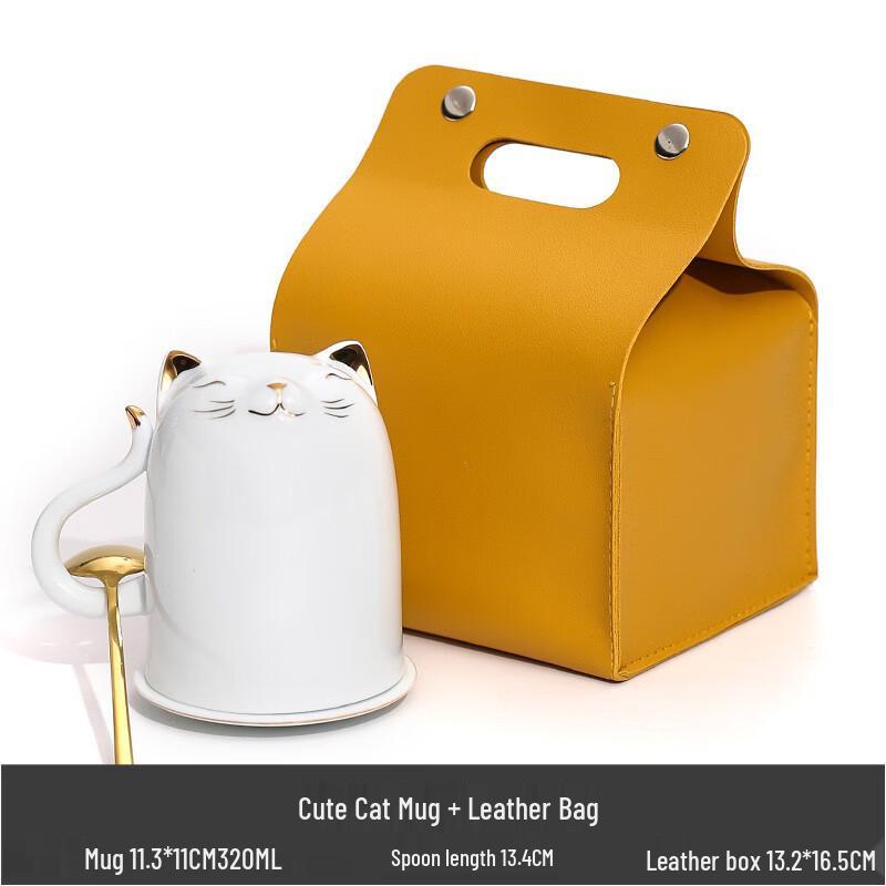 Cute Cat Ceramic Tea Infuser Mug with Lid