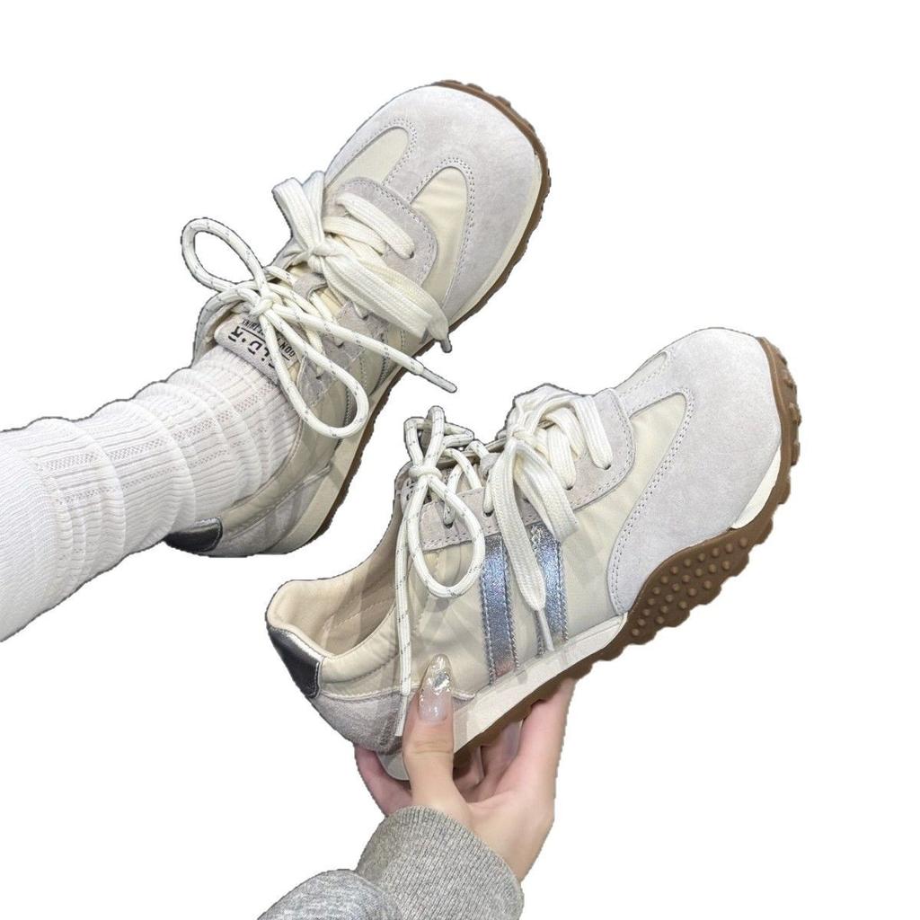 Leather retro Forrest Gump training shoes women's 2025 spring new pair of shoelaces breathable lightweight platform sports and leisure shoes