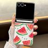 Magnetic Clear Hard Phone Case For Samsung Galaxy Z Flip7 FE Flip6 Flip5 Flip7 6 Cherry Fruit Pattern Transparent PC Back Cover