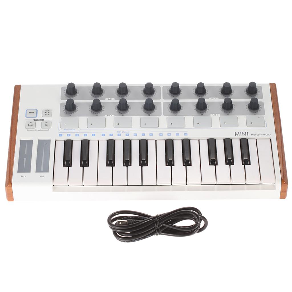 Worlde Ultra Portable Mini Professional 25 Key USB MIDI Drum Pad and Keyboard Controller
