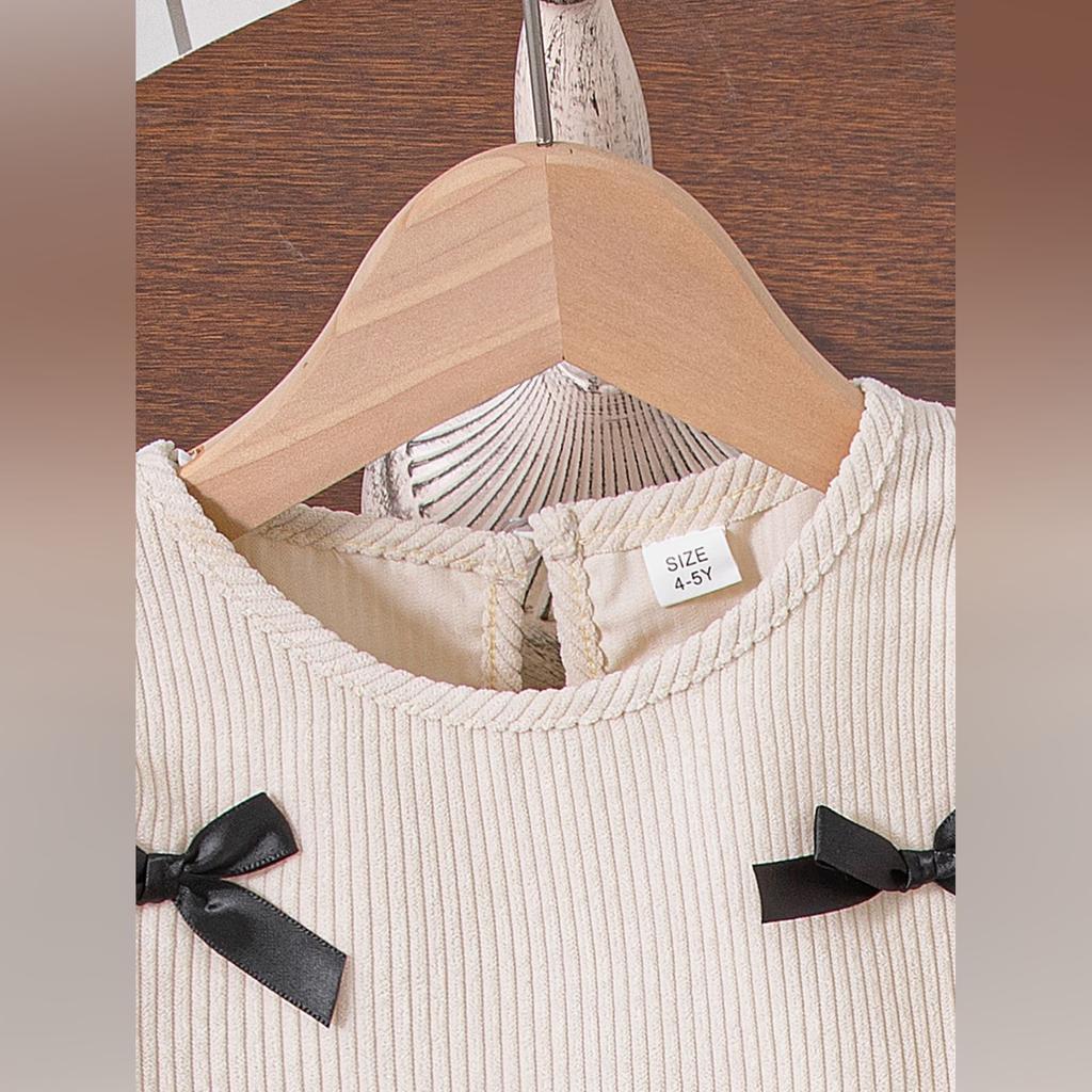 Kids Cartoon Casual Fashion Outfit Set Long Sleeve Top & Pants