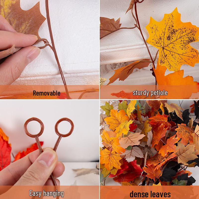1m Autumn Maple Leaf Rattan Wall Hanging Decoration