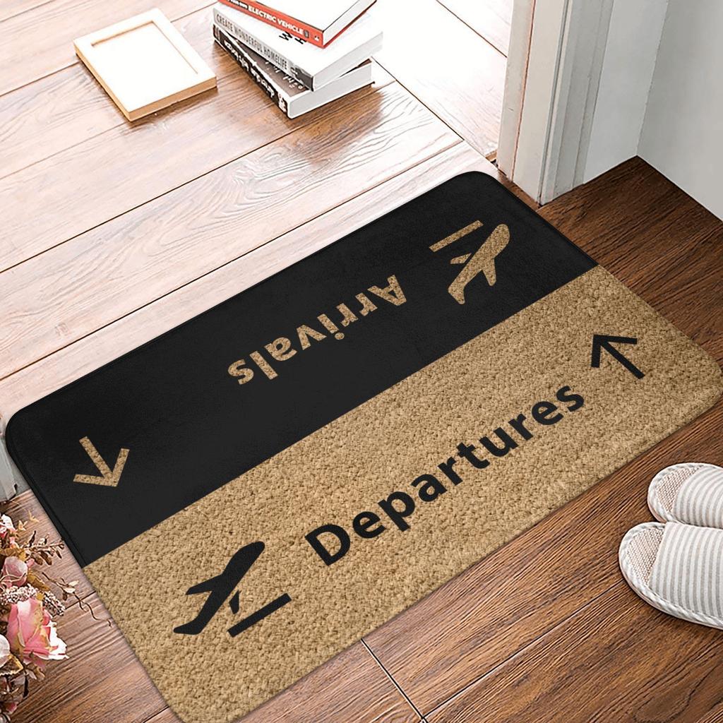 Aviation Airplane Departures Arrivals Floor Door Bath Kitchen Mat Anti-Slip Outdoor Doormat Garden Entrance Rug Carpet Footpad