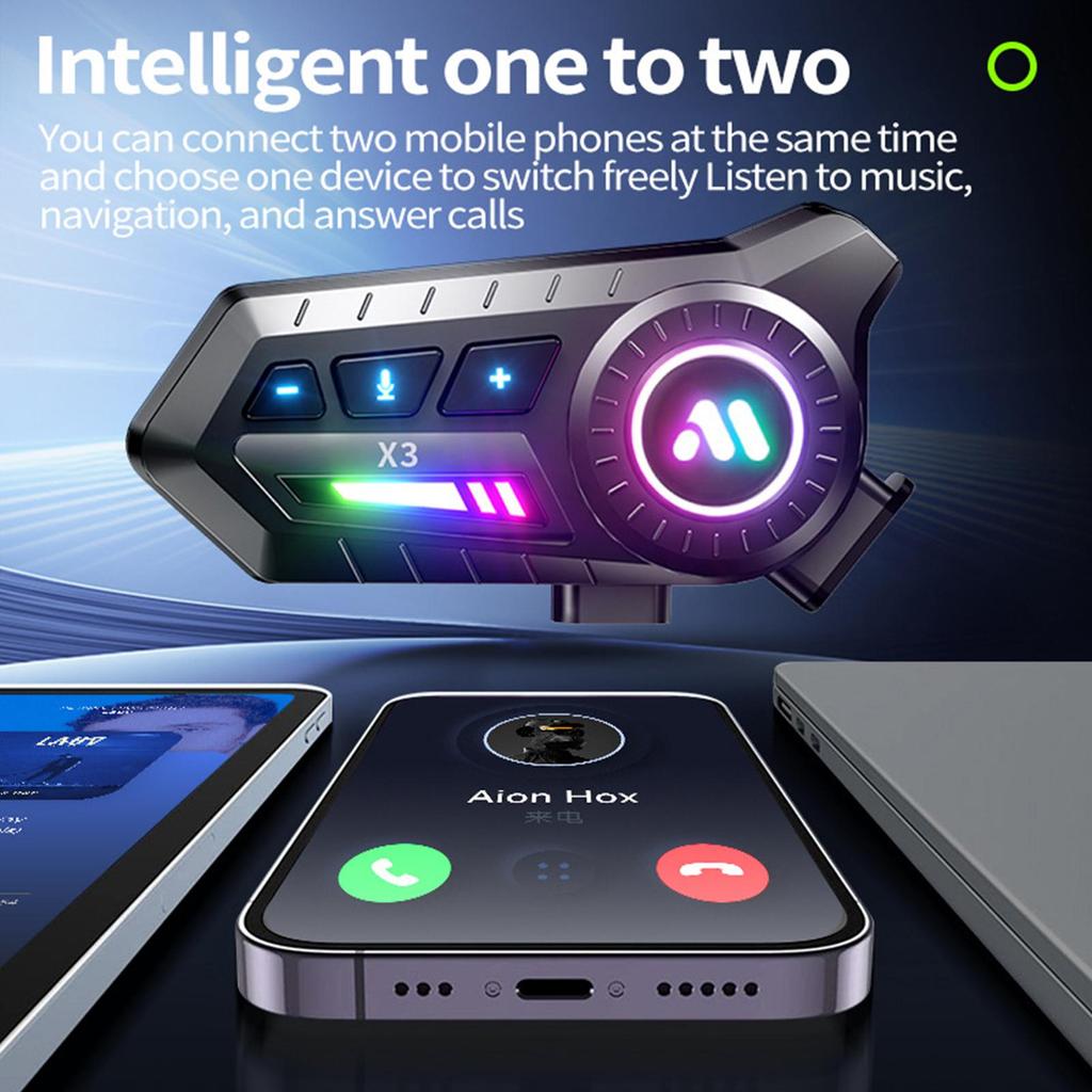 Motorcycle Helmet Headphones Double-speaker Wireless Headset Cycling Noise Reduction Headphones For Daily Commuting Travel