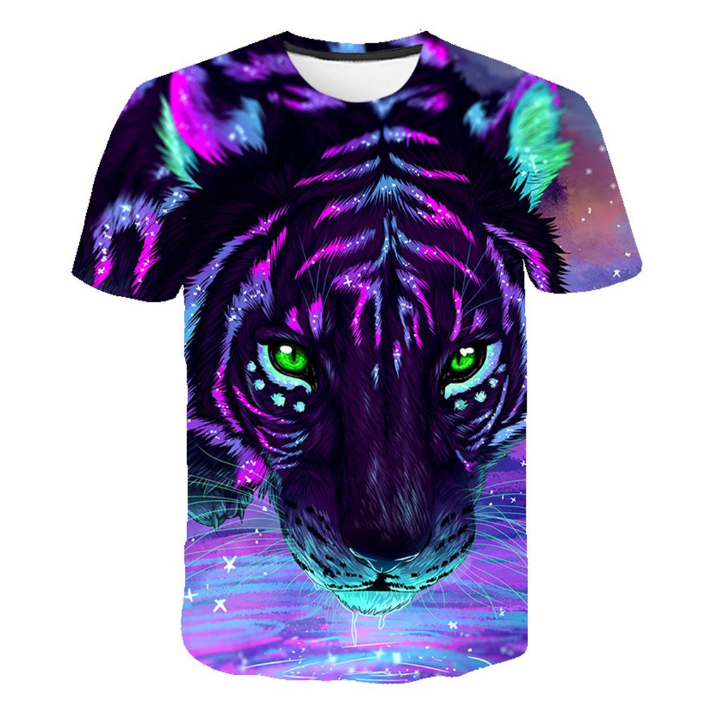 Children's Clothing Oversized Tops Short Sleeve 3D Lion Printed T-Shirts O-Neck Casual Kids Clothes Summer Outdoor Boys T Shirts