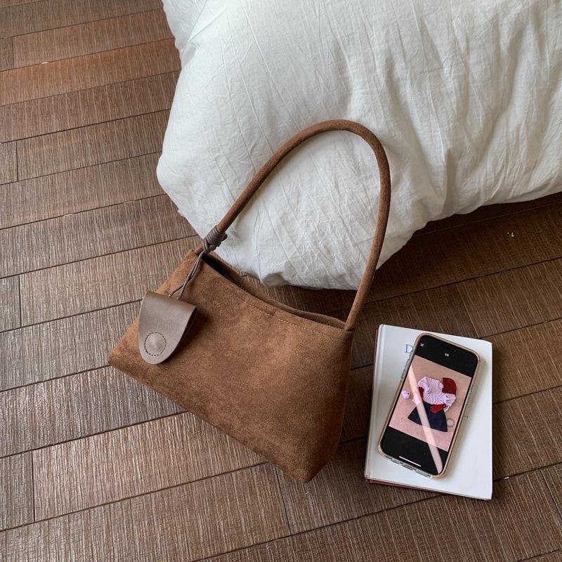 

Vintage Suede Mauve Armpit Bag Small Batch Minimalist Fashion Handbag Elegant Shoulder Crossbody Purse 27*10*16