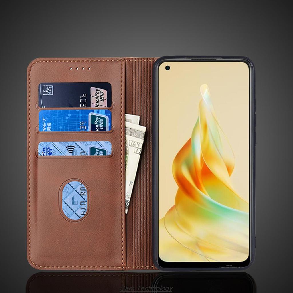 Magnetická přitažlivost Kožené pouzdro pro OPPO Reno 8T 6,43" / OPPO Reno8 T 4G Pouzdro Flipové pouzdro Peněženka Telefonní tašky Fundas Coque