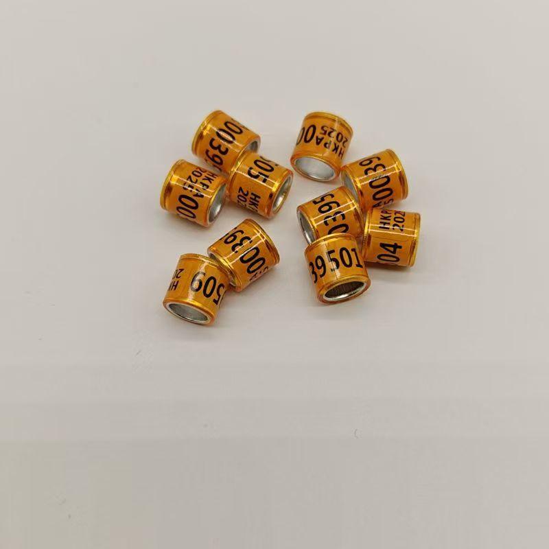 50 stk 2025 8mm Duefotring Aluminium Plastmateriale Fuglefotring med Tall Flerfarget Valgfritt Fugleutstyr