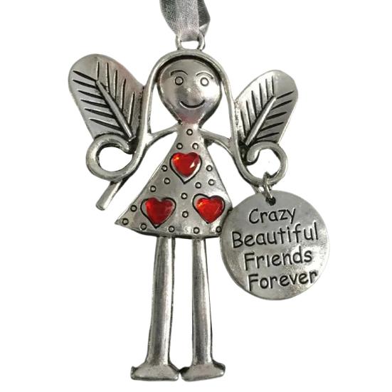 Christmas Tree Alloy Hanging Decoration Girl Love Heart Snowman Reindeer Shape Hanging Ornament Friends Family Neighbors Holiday Gift