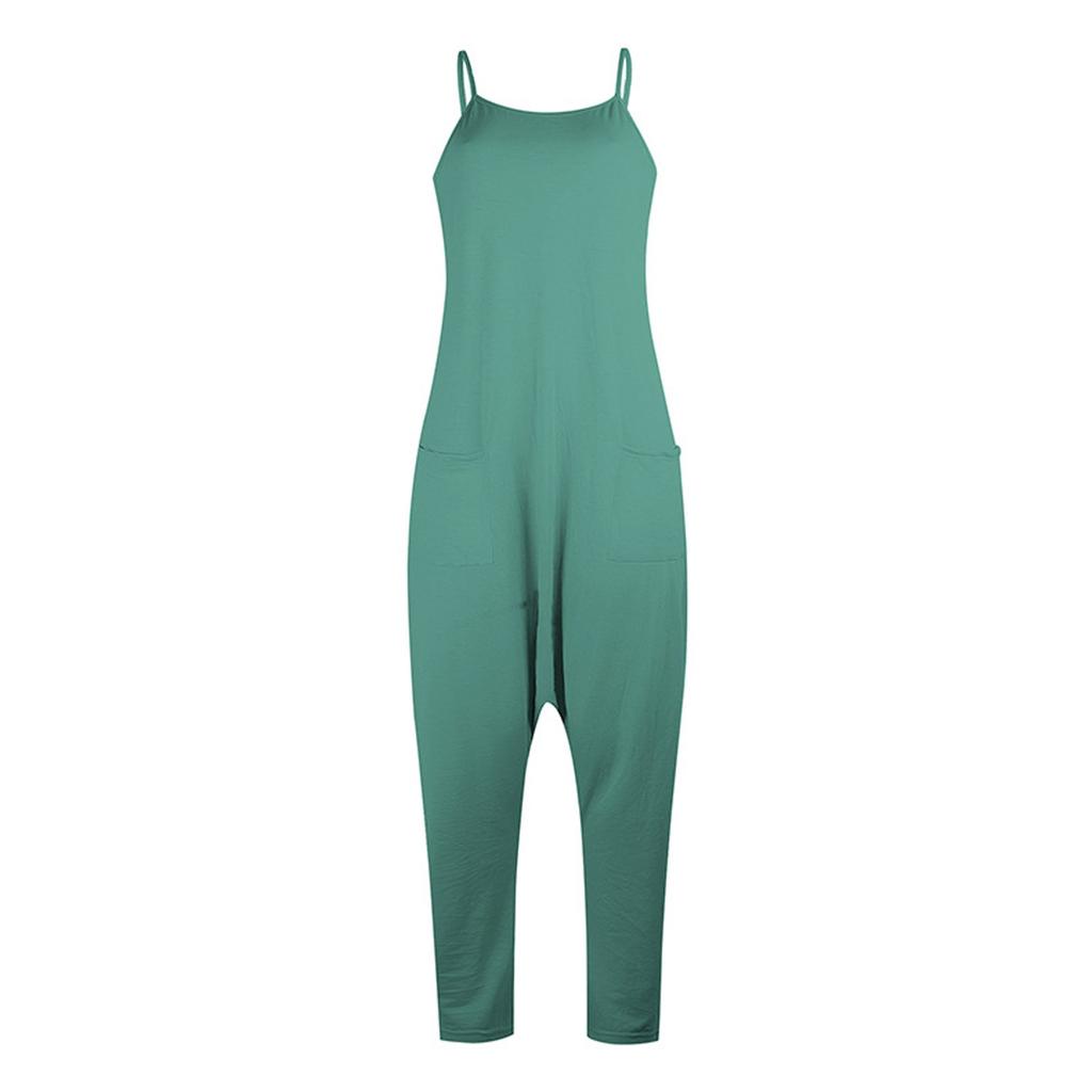 Mono de Moda para Mujer sin Mangas Holgado con Tirantes de Color