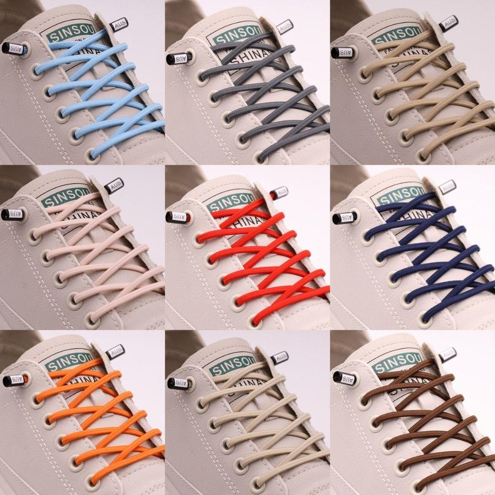 Colorful Shoelace Buckle Creative Quick Shoe Lace Portable Free Tie Shoelaces  Unisex