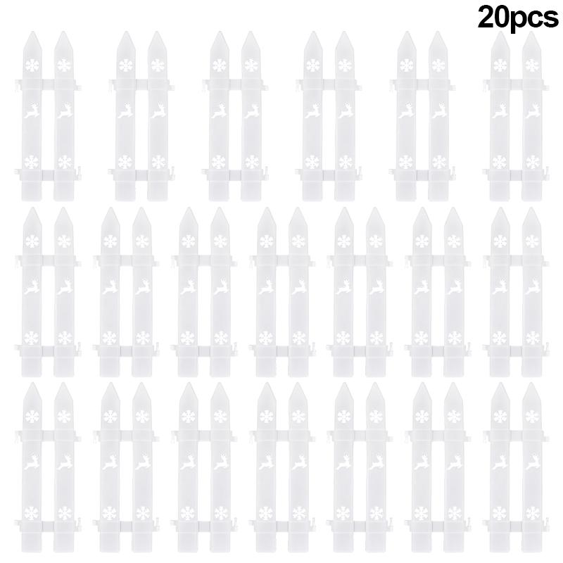 

10/15/20 шт. Рождественская елка, украшение для забора, белое пластиковое растение, мини-забор для новогодней вечеринки, домашнего сада, праздничного внутреннего декора 20pcs