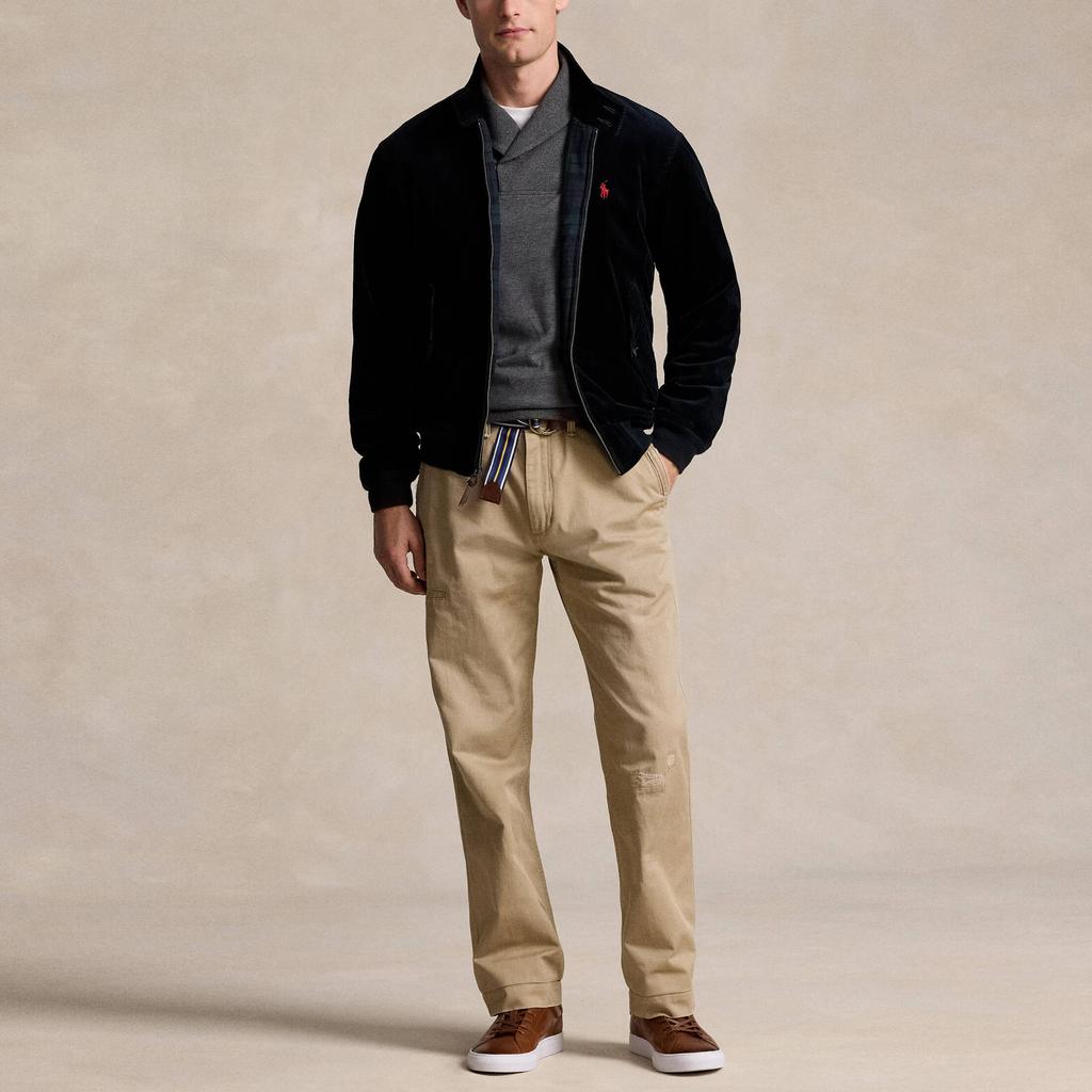 Polo Ralph Lauren Solid Color Logo Embroidered Loose Fit Crew Neck Drop Shoulder Sweater Men Sweater Gray 710877989-004