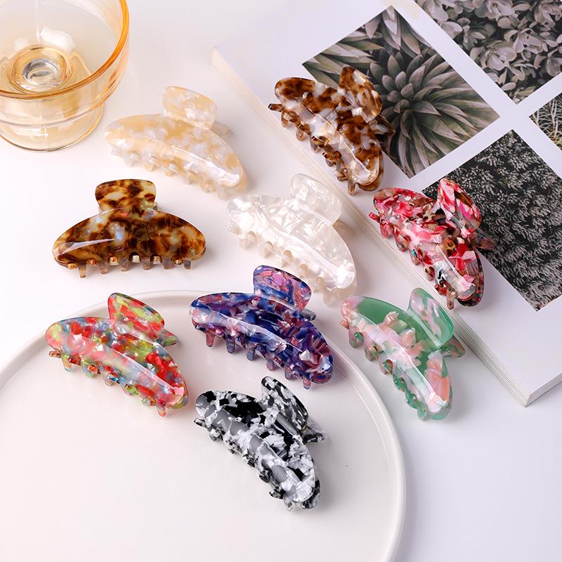 

Xuanzhi Elegant Korean Hair Claw Clip - High-End Acetate Shark Clip for Women чёрный/цветочный