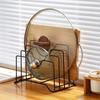 4-Tier Carbon Steel Kitchen Organizer Pot Lid Holder Multipurpose Storage Rack