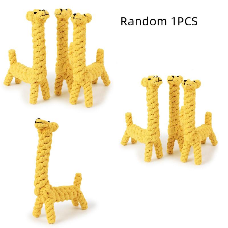 Rope Premium Cotton Pet Toy Giraffe Shaped Promotes Dental Chewing Health