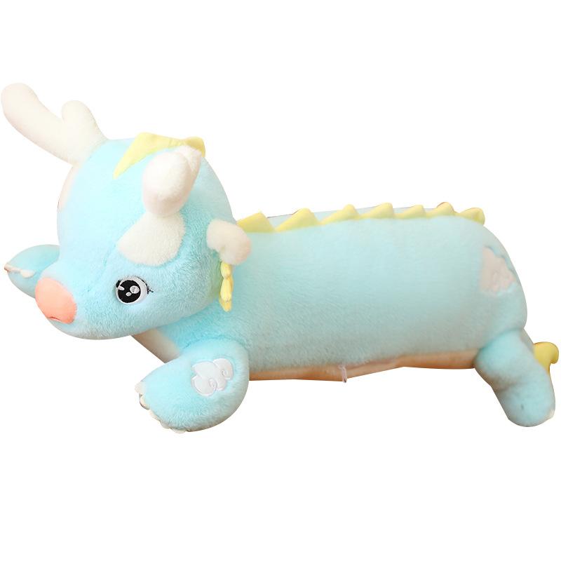 

Плюшевая игрушка Дракон Длинная подушка-подушка Очаровательный компаньон для сна Подарок для девочек синий