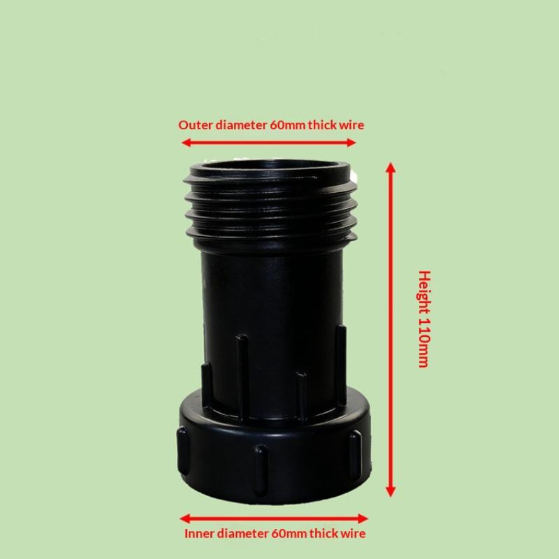 S60 auf S60 IBC-Tankadapter Verlängerung 2-Zoll-Anschlussadapter Fitting Gartenbewässerung Wassertank Kunststoff-Verlängerungsschlauch