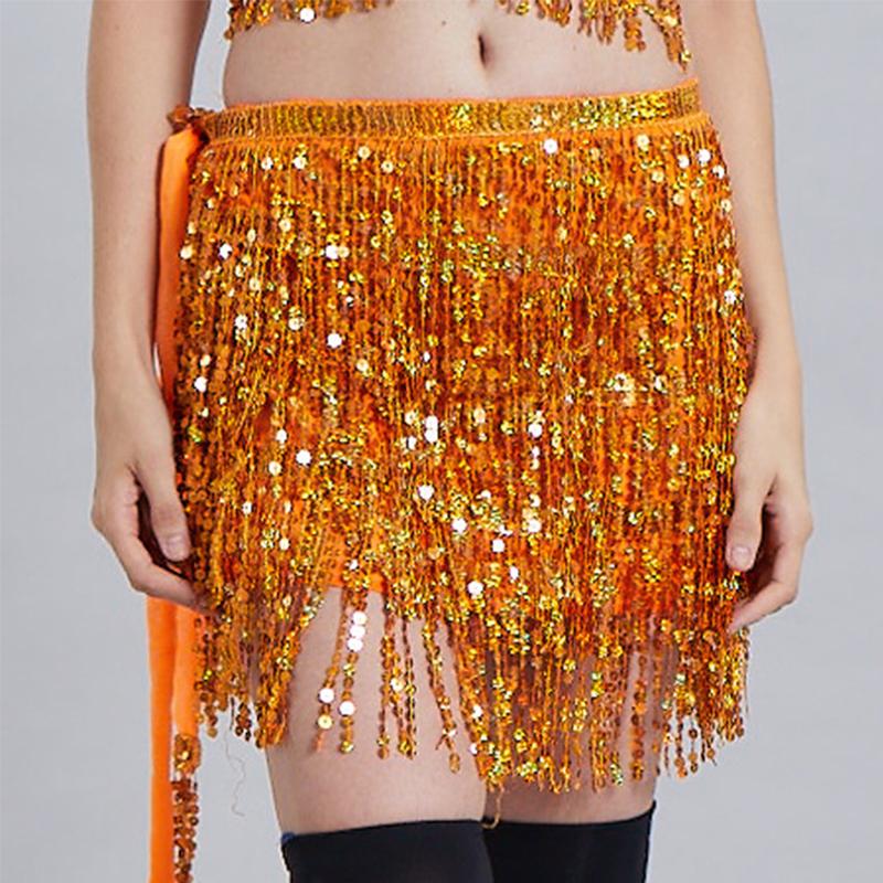 Sequin Fringe Tassel Skirt Belly Dance Belt Costume Hip Scarf Wrap Halloween